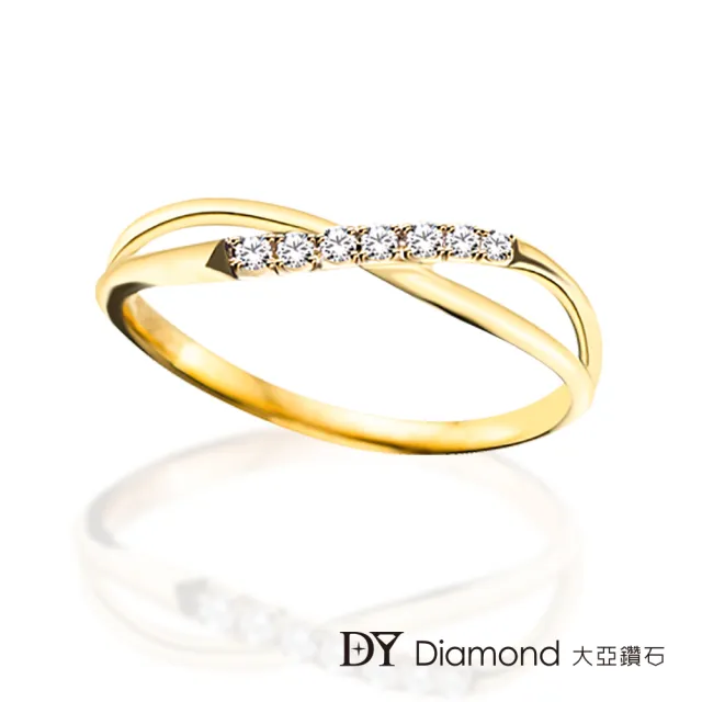 【DY Diamond 大亞鑽石】L.Y.A輕珠寶 18黃K金 交織 鑽石線戒