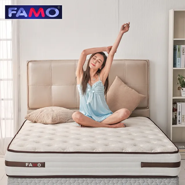 【FAMO 法摩】天絲乳膠記憶膠抗菌蜂巢獨立筒床墊(雙人加大6尺)
