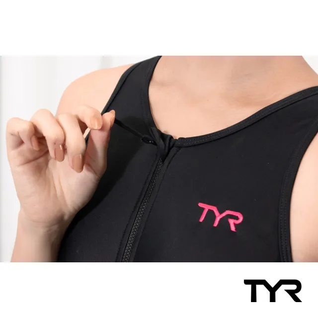 【TYR】泳裝 連身 三角 拉鍊式 運動 Seychelles Zip Swimsuit(連身 三角 修身剪裁)