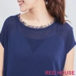 【RED HOUSE 蕾赫斯】虛邊長版針織衫(藍色)
