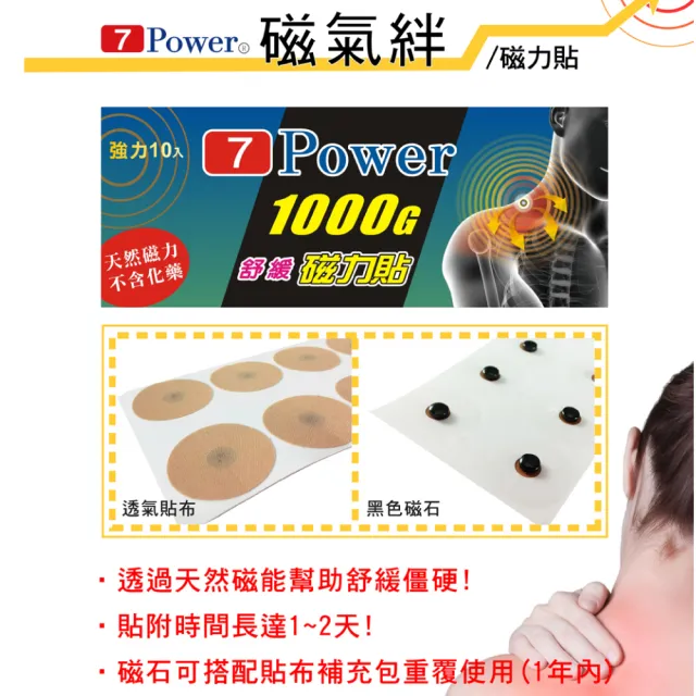 【7Power】MIT舒緩磁力貼1000G X 3包超值組(10枚/包)