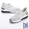 【DN】閃耀花園 花朵鑽飾刺繡休閒鞋(白)