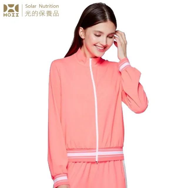 【HOII后益.】HOII后益 復刻拉鏈外套-女款★紅光(UPF50+抗UV防曬涼感先進光學機能布)