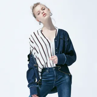 【BRAPPERS】女款 牛仔長袖襯衫外套(藍)