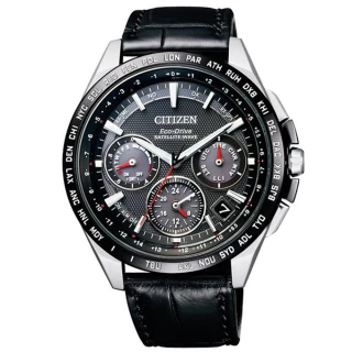 【CITIZEN 星辰】GPS衛星光動能時尚腕錶-黑44mm(CC9015-03E)