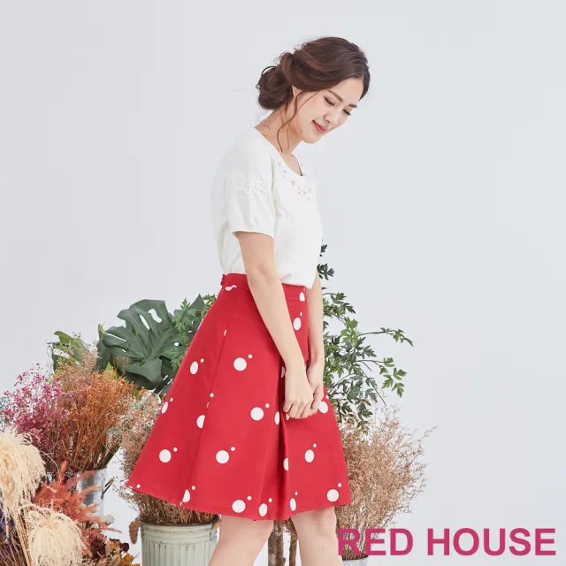 【RED HOUSE 蕾赫斯】大小點打摺裙(紅色)