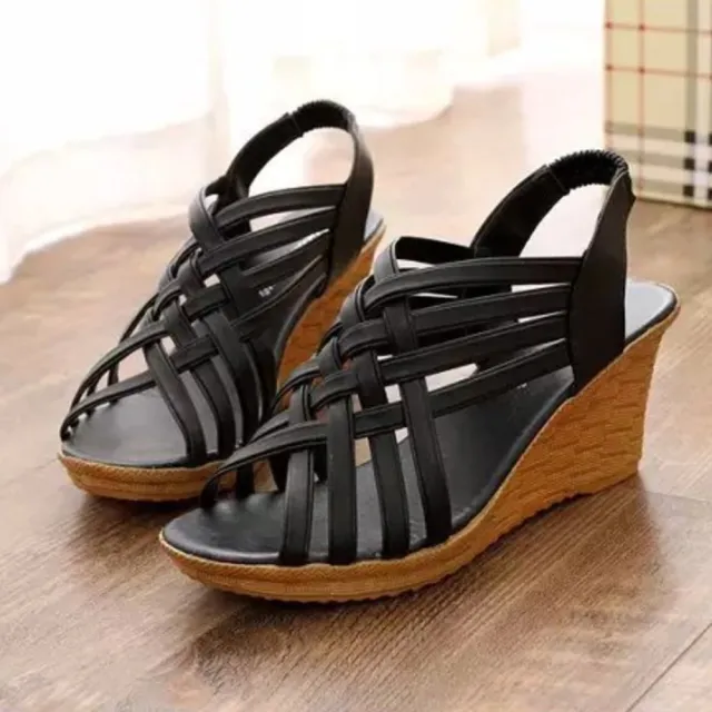 【Taroko】率性夏季交叉楔型羅馬涼鞋(4色可選全尺碼)