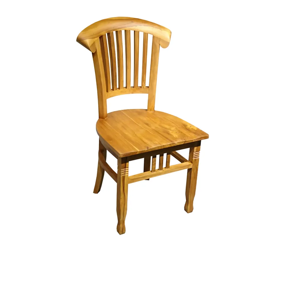 【吉迪市柚木家具】柚木條狀弧形椅背休閒椅/餐椅 RPCH025(客廳 椅子 靠背 原始紋理 森林自然系 簡約)