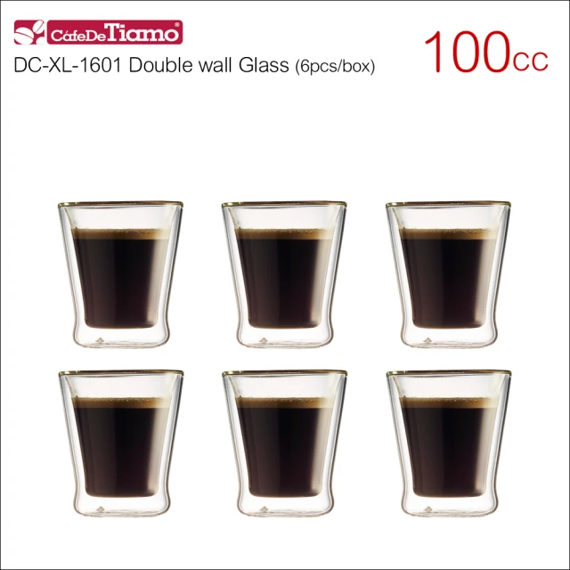 Tiamo DC-XL-1601 雙層玻璃杯 100cc*6入(HG2051)