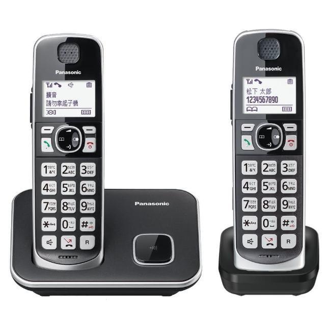 Panasonic KX-TGE612TW 雙子機電話，支援中文顯示與來電通報，具備大字顯示、音量鍵調整、來電拒接功能，可搭配助聽器使用（需另購），與 DECT 訊號延伸器 KX-TGA405 相容。具備日期時間顯示、電話密碼鎖、電話簿儲存功能，停電仍可使用，自立式設計，桌上型底座方便拿取與放回，適合行動通話與居家使用。