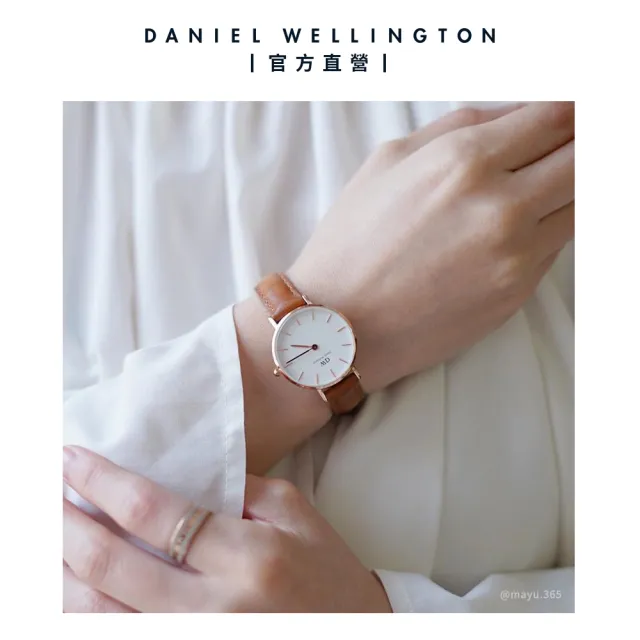 【Daniel Wellington】DW 手錶 Petite Durham 28mm淺棕色真皮皮革錶-玫瑰金框(DW00100228)