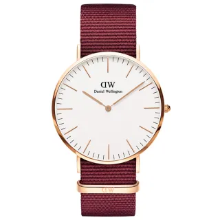 【Daniel Wellington】DW 手錶  Classic Roselyn 40mm玫瑰紅織紋錶 絕版(兩色)