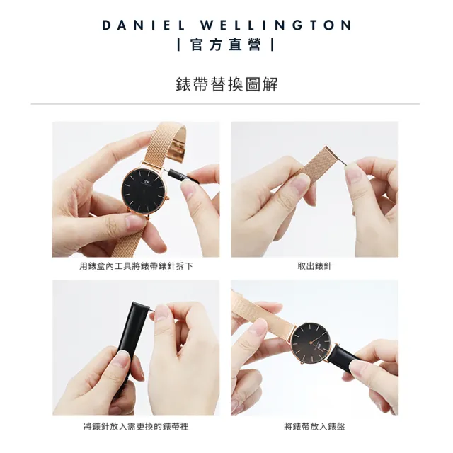 【Daniel Wellington】DW 錶帶 Classic Winchester 18mm 粉藍織紋錶帶(DW00200033)