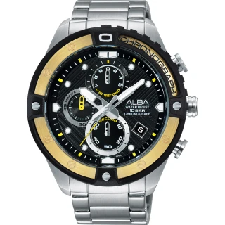 【ALBA】ACTIVE 運動時尚計時腕錶-黑/46mm(VD57-X071Y/AM3324X1)