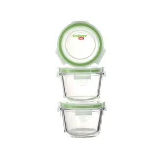 【Snapware 康寧密扣】全新升級圓形寶寶用玻璃保鮮盒-150ml(3入裝醬料盒、調味盒)
