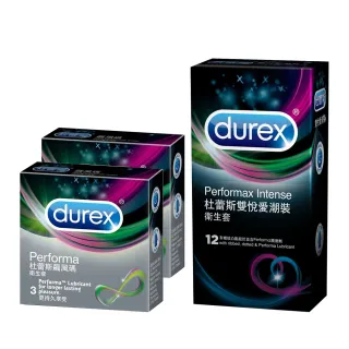 【Durex 杜蕾斯】雙悅愛潮裝12入*2盒+飆風碼3入*2盒