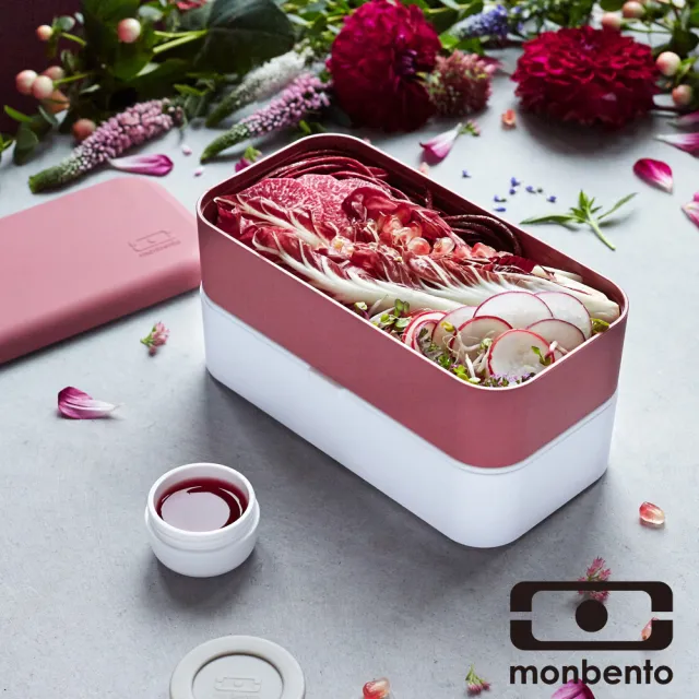 【MONBENTO】雙層餐盒-玫瑰豆沙色(MB-120002126)