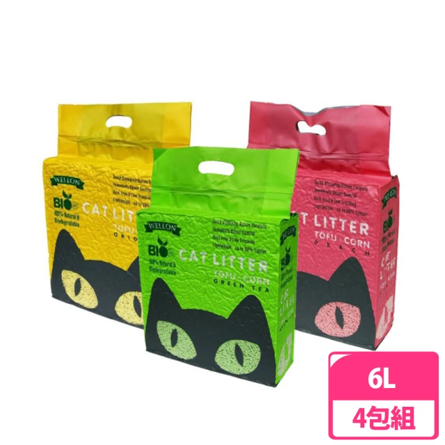 【Bio Cat】細顆粒豆腐貓砂 6L(4包組/3種香味)
