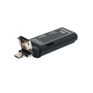 【LineQ】Type C Micro USB 多功能三合一OTG讀卡機 TF / SD卡