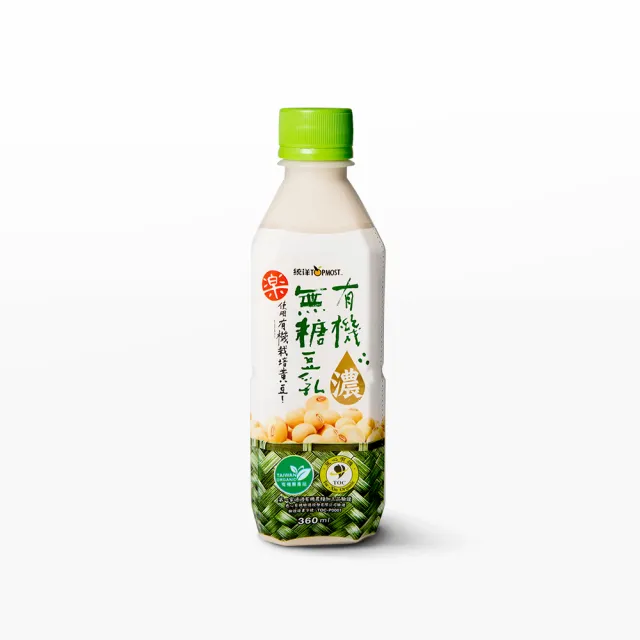 【統洋TOPMOST】有機無糖濃豆乳360ml*12入