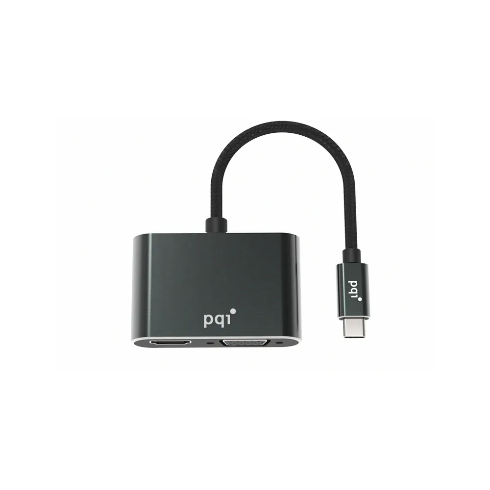 【PQI 勁永】Type-C to HDMI VGA  2 Port 影音轉換器(可同時輸出HDMI與VGA雙模式)