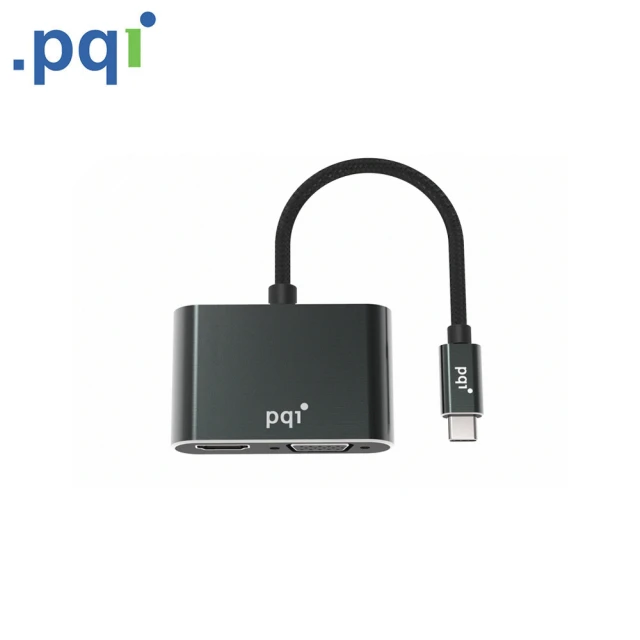 【PQI 勁永】Type-C to HDMI VGA  2 Port 影音轉換器(可同時輸出HDMI與VGA雙模式)