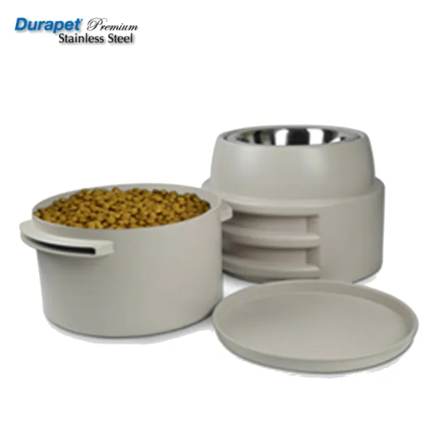 【Durapet】寵物碗兼飼料儲存桶（單碗）（DU-13434）(寵物飼料桶/食碗)