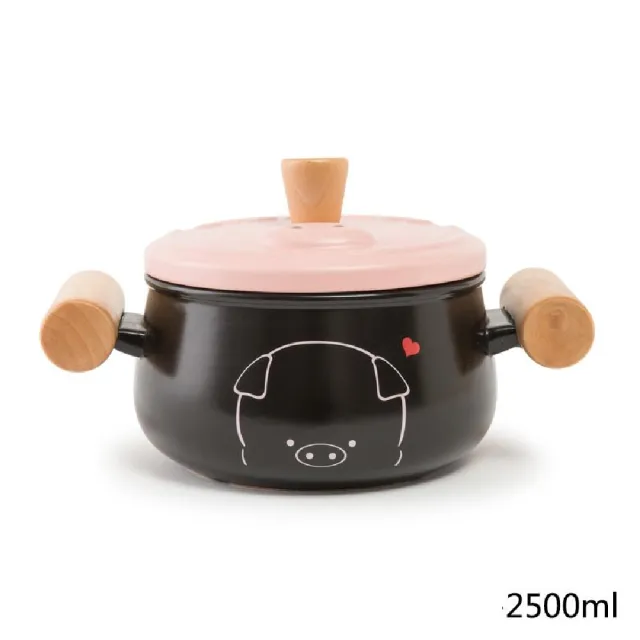 【嘿豬豬】木柄系列 煲湯陶鍋 2.5L(3到4人份)