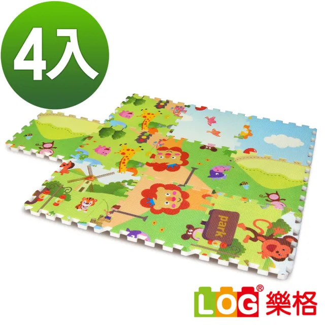 【LOG 樂格-多款任選】XPE環保無毒巧拼地墊-4入組共40片 -每片30X30cmX厚2cm(拼接墊/爬行墊)