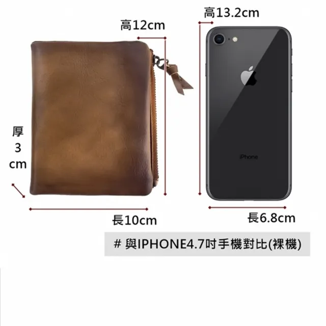 【玩皮工坊】頭層牛皮復古短夾 LH608 男夾(2色可選)