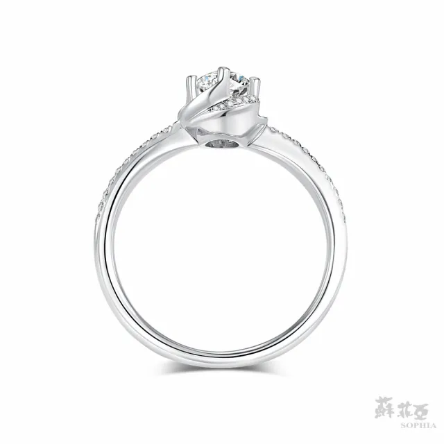 【SOPHIA 蘇菲亞珠寶】30分 F/VVS1 18K金 幸福相擁 鑽石戒指