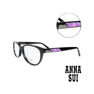 【ANNA SUI 安娜蘇】綻放薔薇浮雕造型眼鏡-黑(AS618-001)