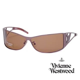 【Vivienne Westwood】英國精品時尚類運動方框系列造型太陽眼鏡(VW59102-紫)