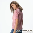 【VAUDE】女短袖直條紋襯衫(VA-06049紅灰條/吸溼排汗/透氣舒適/簡約質感/零碼出清)