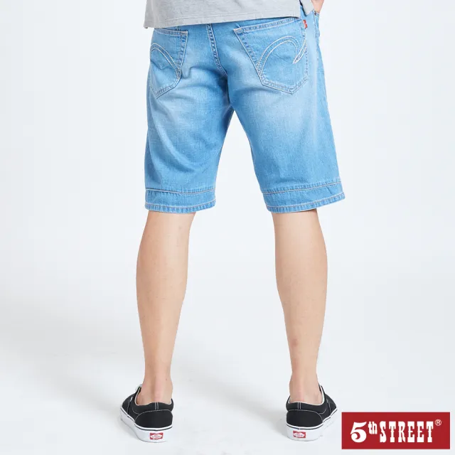 【5th STREET】男牛仔短褲-拔洗藍
