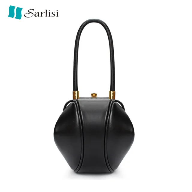 【Sarlisi】新款真皮頭層牛皮女包餃子包雲吞包歐美時尚小眾設計手提包