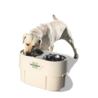 【Durapet】寵物碗兼飼料儲存桶兩用（中大型寵物專用）〈L〉(DU-76312)（寵物飼料桶/食碗）
