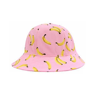 【Cute ii Lady】甜美可愛水果香蕉圖案造型遮陽盆帽 漁夫帽小臉帽(粉)