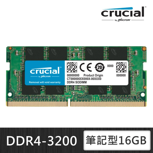【Crucial 美光】DDR4 3200 16GB 筆電記憶體(CT16G4SF832A)