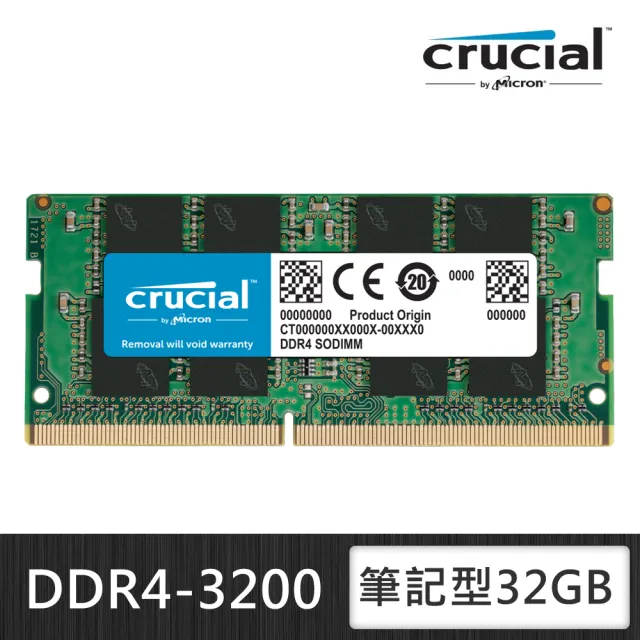 【Crucial 美光】DDR4 3200 32GB 筆電記憶體(CT32G4SD832A)