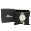 【COACH】滿版C LOGO錶帶小吊牌女用手錶禮盒贈紙袋(棕)