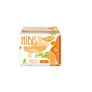 【Hibis 木槿花】貼身透氣草本衛生棉-護墊16cm/30片 x6包(輕薄舒適不悶熱)
