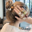 【UNICO】質感色系優雅珍珠2入髮圈/髮飾-優雅灰+活力橘(聖誕/髮飾)