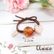 【UNICO】質感色系優雅珍珠2入髮圈/髮飾-優雅灰+活力橘(聖誕/髮飾)