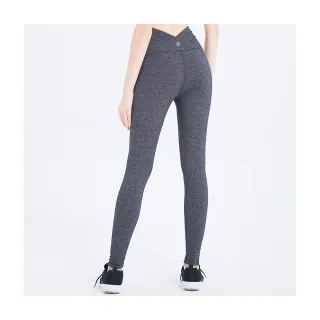 【Gennies 奇妮】SLIM交叉後V長褲-灰(孕婦褲 運動褲 彈力褲 前高腰 後低腰)