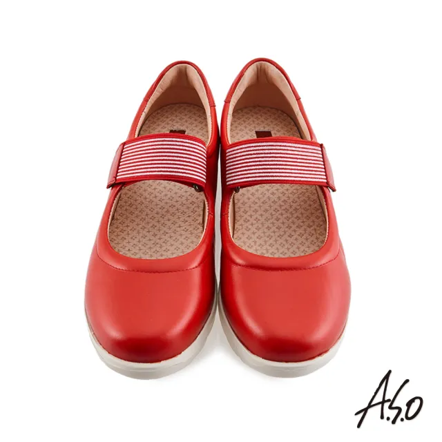 【A.S.O 阿瘦集團】機能休閒 3D超動能織帶魔鬼氈娃娃休閒鞋(橘紅)