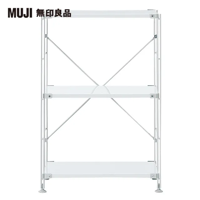 【MUJI 無印良品】SUS鋼製層架組/亮面淺灰/小(大型家具配送)