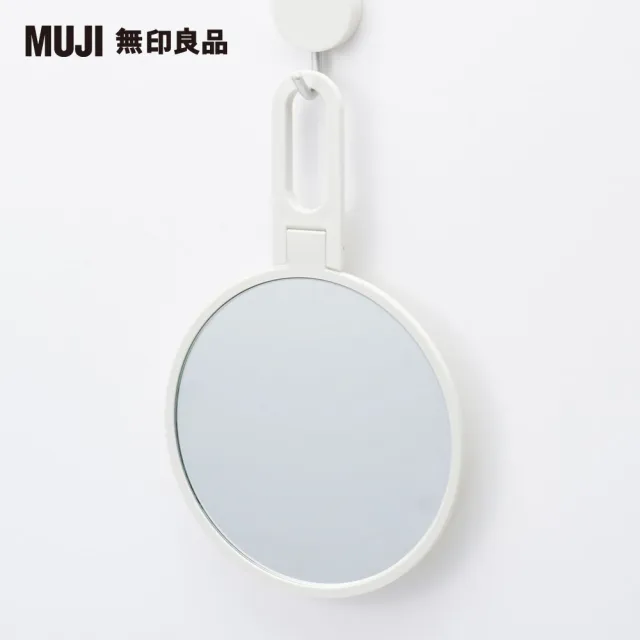 【MUJI 無印良品】聚苯乙烯可折附把手鏡.L/約189x120x6mm
