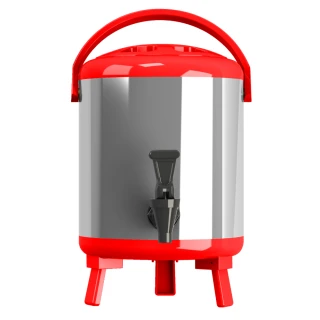 【渥思】日式不鏽鋼保溫保冷茶桶-8公升-櫻桃紅(茶桶.保溫.不鏽鋼)