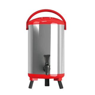 【渥思】日式不鏽鋼保溫保冷茶桶-10公升-櫻桃紅(茶桶.保溫.不鏽鋼)